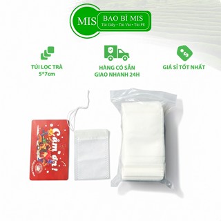  100 cái túi lọc trà MIS kích thước 5x7 cm chất liệu vải không dệt kèm dây rút mua nhiều giá sỉ 