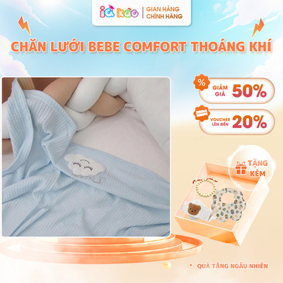 Chăn Lưới Cao Cấp Bebe Comfort Mềm Mại Thoáng Khí, Chống Ngạt, Khăn Quấn Đa Năng Cho Bé KT 102x76cm IQKAO
