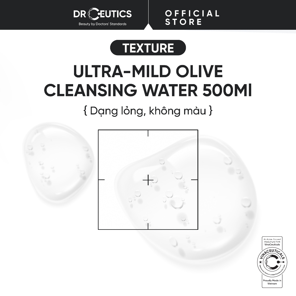PHIÊN BẢN 2025 DRCEUTICS Nước Tẩy Trang Ultra-mild OLIVE Cleansing Water Cho Mọi Loại Da, Da Nhạy Cảm 500ml | BigBuy360 - bigbuy360.vn