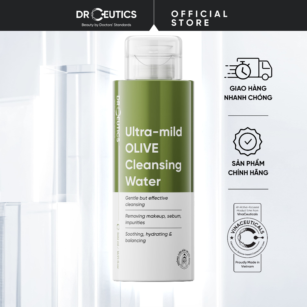 PHIÊN BẢN 2025 DRCEUTICS Nước Tẩy Trang Ultra-mild OLIVE Cleansing Water Cho Mọi Loại Da, Da Nhạy Cảm 500ml | BigBuy360 - bigbuy360.vn