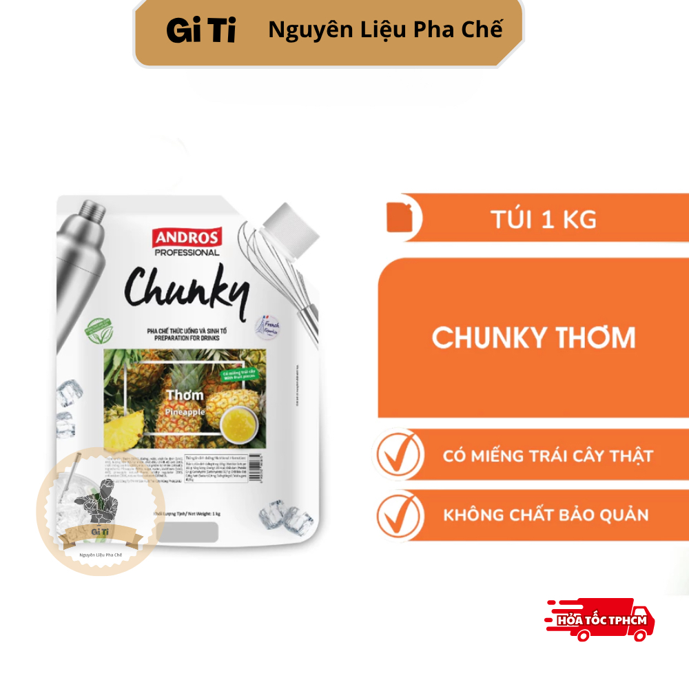Mứt Chunky Thơm | Andros Chunky Pineapple 1kg