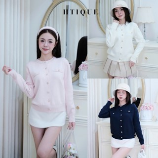 (BST Thu Đông) DEAL mở bán Áo len dệt kim basic sang chảnh, Áo khoác len cardigan trơn cúc hoa hồng LA16