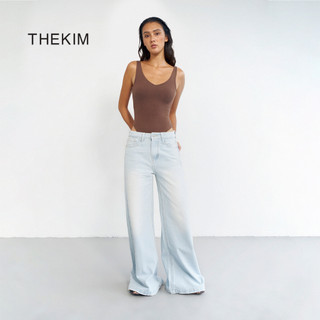  THEKIM Quần jeans dài ống loe to  quần jeans ống loe to rộng dáng dài J320 