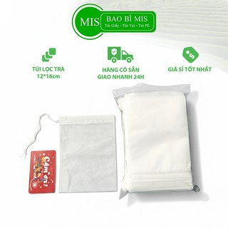  100 cái túi lọc gia vị nấu canh MIS 12x16 cm chất liệu vải không dệt kèm dây rút giá xưởng 