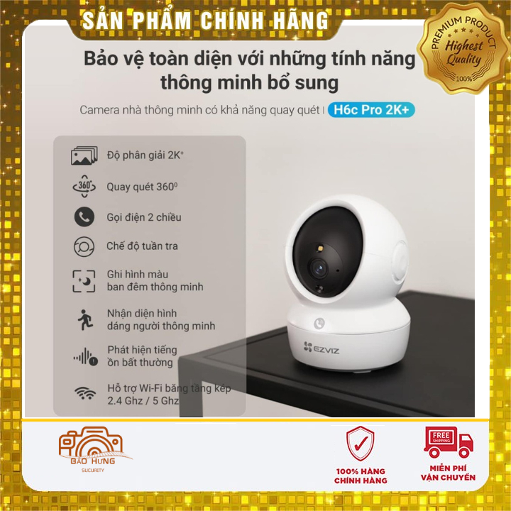Camera WIFI EZVIZ C6N H6C PRO 3MP/5MP/8MP xoay 360 độ,theo dõi chuyển động, đàm thoại 2 chiều