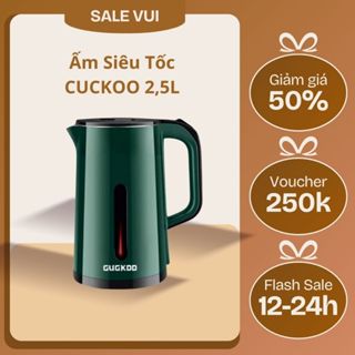 Ấm Siêu Tốc Cuckoo 2 Lớp, Công Suất Lớn 1500W, Ấm Đun Nước Siêu Tốc Dung Tích 2.5L An Toàn Tiết Kiệm Điện_ST3