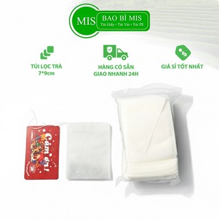  100 cái túi lọc trà MIS kích thước 7x9 cm vải không dệt chuẩn thực phẩm kèm dây rút giá xưởng 