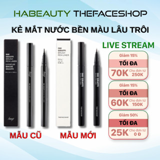  Bút kẻ mắt nước không trôi chống nước chống lem đầu cọ mảnh The Face Shop Ink Graffi Brush Pen Liner 0.6g 