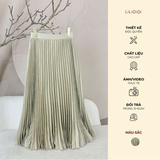  Chân váy xếp ly dáng lỡ LiLiQiQi By LeeGi dáng xoè bốn mùa - CV721 