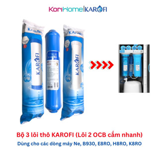 Bộ 3 Lõi Lọc Nước Karofi 123 Với Lõi Số 2 OCB Nhỏ cắm nhanh dùng cho các máy N-e, B930 Karofi - COmbo 3 Lõi Thô Karofi