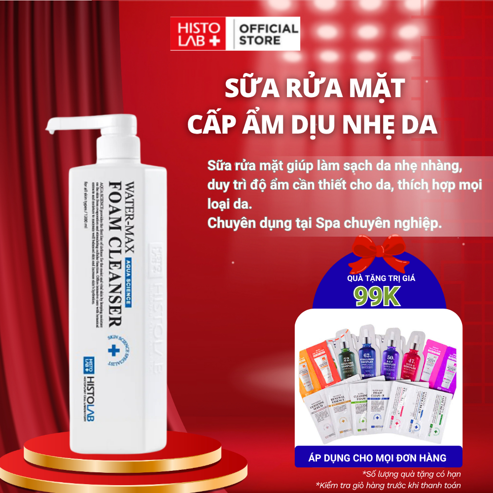 Sữa Rửa Mặt Tạo Bọt HISTOLAB Water - Max Foam Cleanser 200ml/1200ml