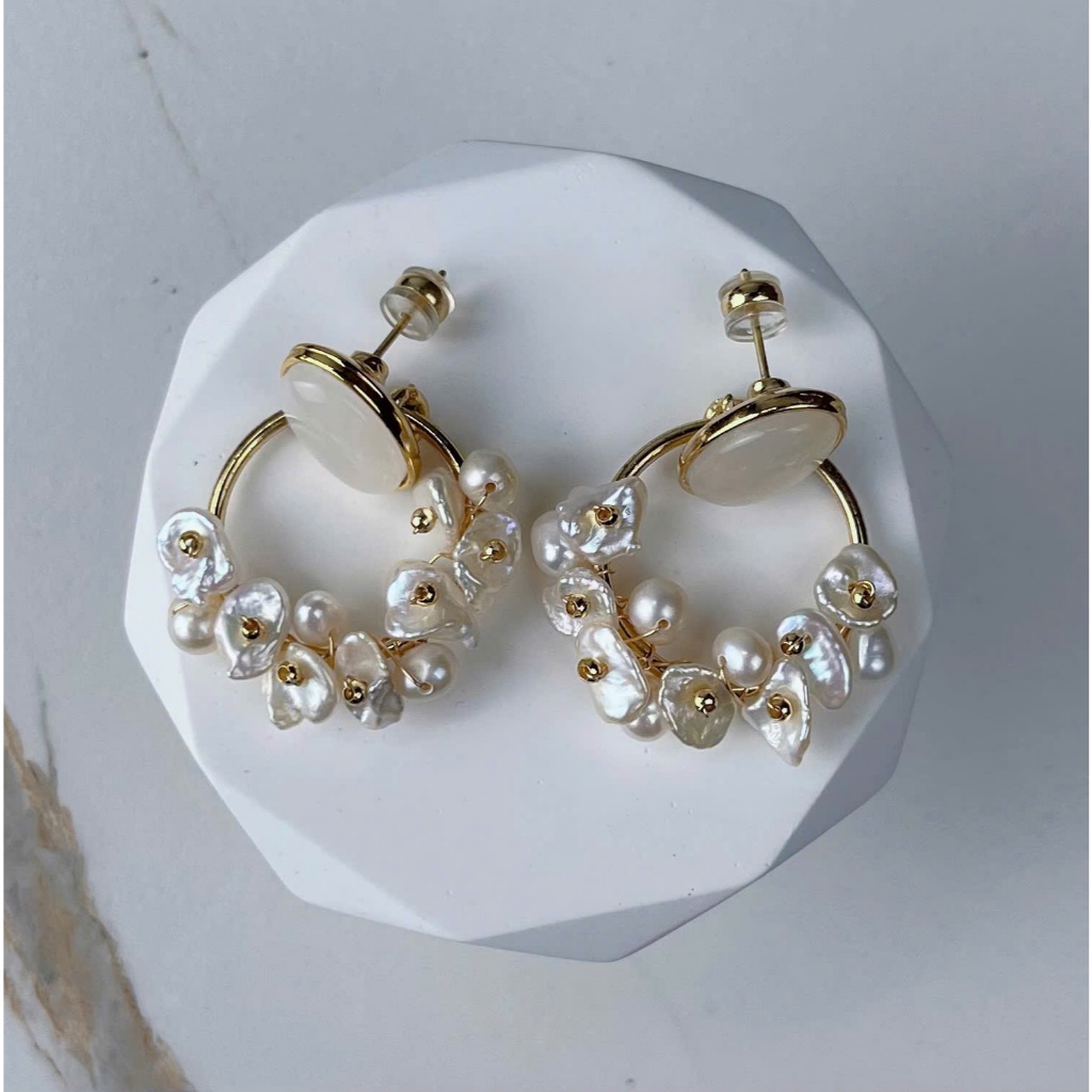 Tara Lee - Bông tai bạc và ngọc trai tự nhiên - Elora