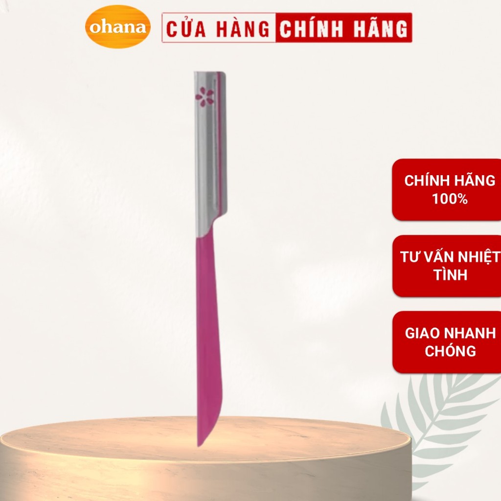 Dao cạo chân mày, lông mặt KAI cán Hồng (Lẻ 1 Cây)