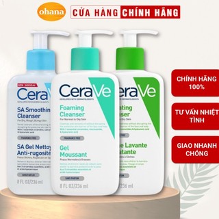  Sữa Rửa Mặt CeraVe Cleanser cho Da Dầu Mụn Khô Nhạy Cảm  20ml 88ml 236ml 473ml  