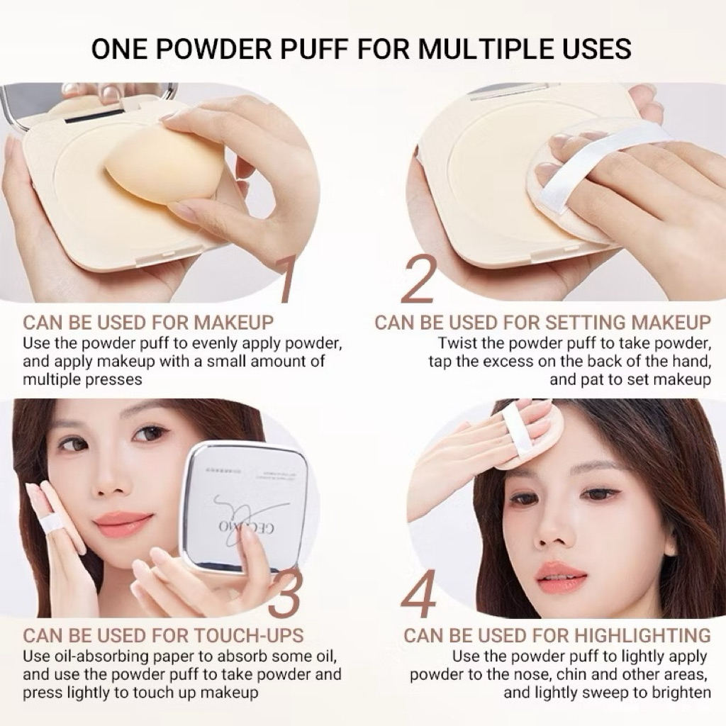 Phấn phủ trang điểm GECOMO kiềm dầu, che khuyết điểm