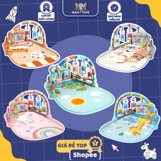 (ẢNH THẬT + VIDEO) Thảm Nhạc Cho Bé Sơ Sinh Có Piano Đèn Nhạc Hulo Toys, Kèm Đồ Chơi Treo Nôi