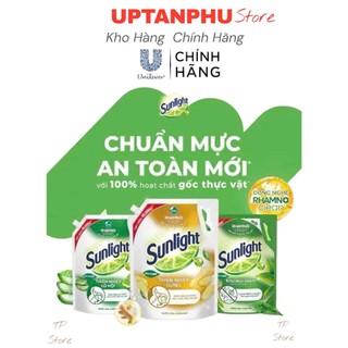  Nước rửa chén Sunlight Bio-care Thiên Nhiên 100% Gốc thực vật Lô Hội Gừng Trà Xanh Túi 3,3kg 