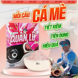 KIM LONG Mồi Câu Cá Mè Quân Lữ 400g - Vị Dâu Hấp Dẫn, Trọng Lượng Nhẹ, Chìm Chậm, Tăng Tỉ Lệ Dính Cá Mè