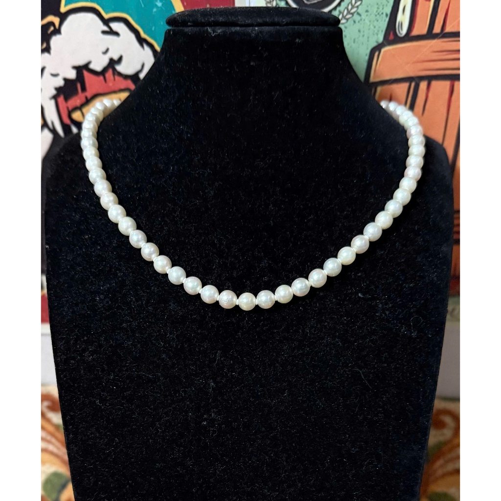 Dây chuyền chuỗi Akoya hạt tròn 6mm hiệu MAJOR. (45cm) si tuyển Nhật