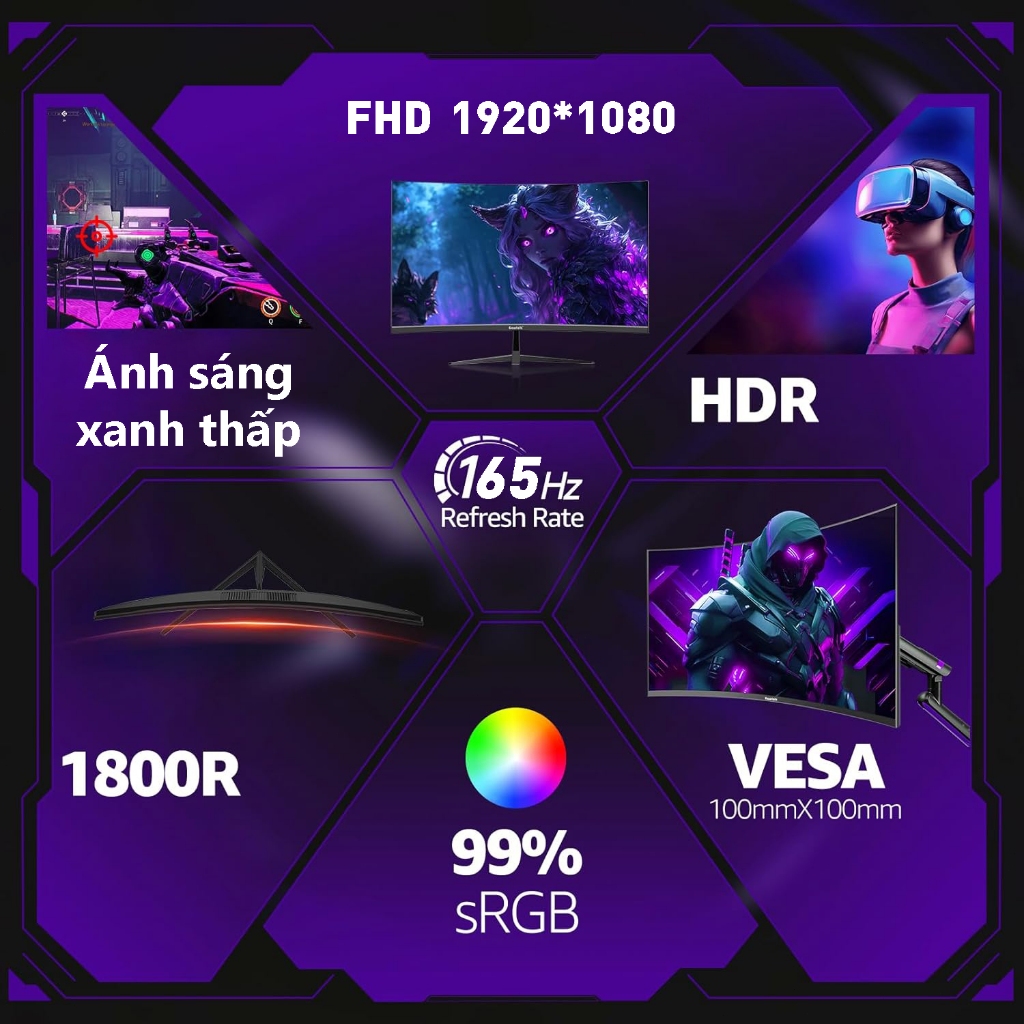 Màn hình 27 inch màn hình máy tính tần số quét 165Hz công nghệ IPS  thời gian phản hồi 1ms | BigBuy360 - bigbuy360.vn