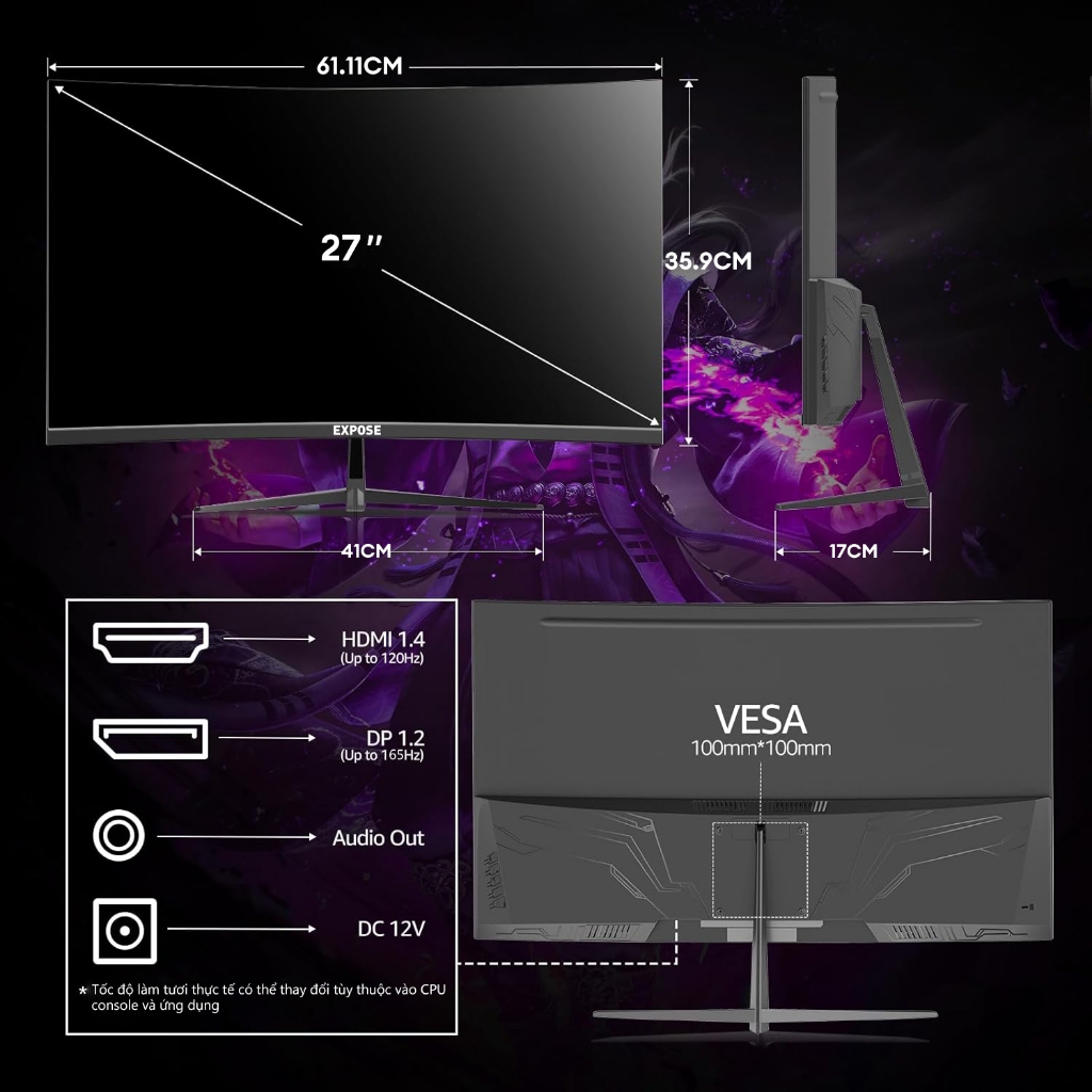 Màn hình 27 inch màn hình máy tính tần số quét 165Hz công nghệ IPS  thời gian phản hồi 1ms | BigBuy360 - bigbuy360.vn