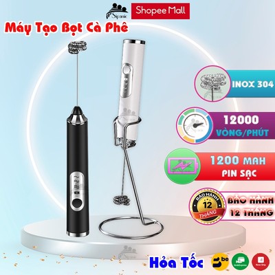 Máy tạo bọt cà phê Sipanic tạo bọt cafe, đánh trứng cầm tay pin sạc 3 chế độ pin sạc