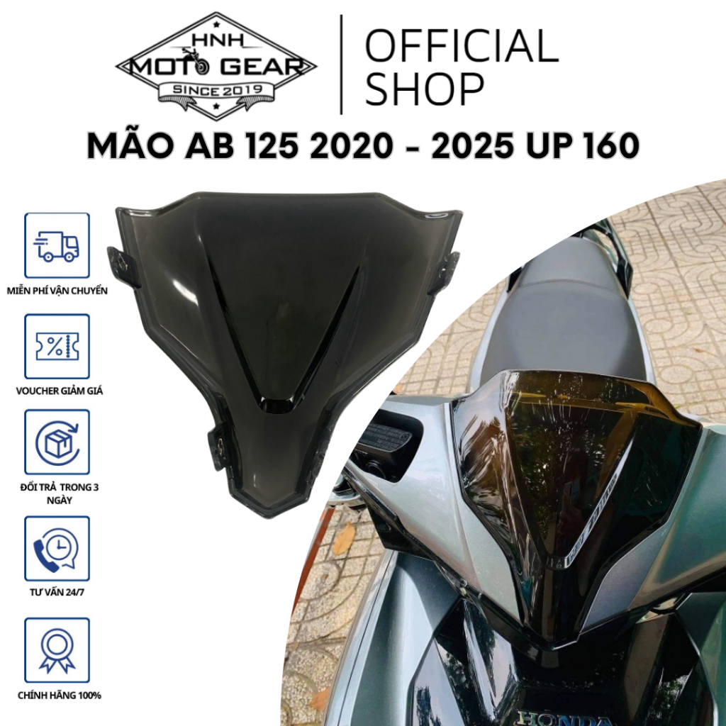 Mão Đầu Air Blade AB 125 150 2020 - 2025 Đen Khói