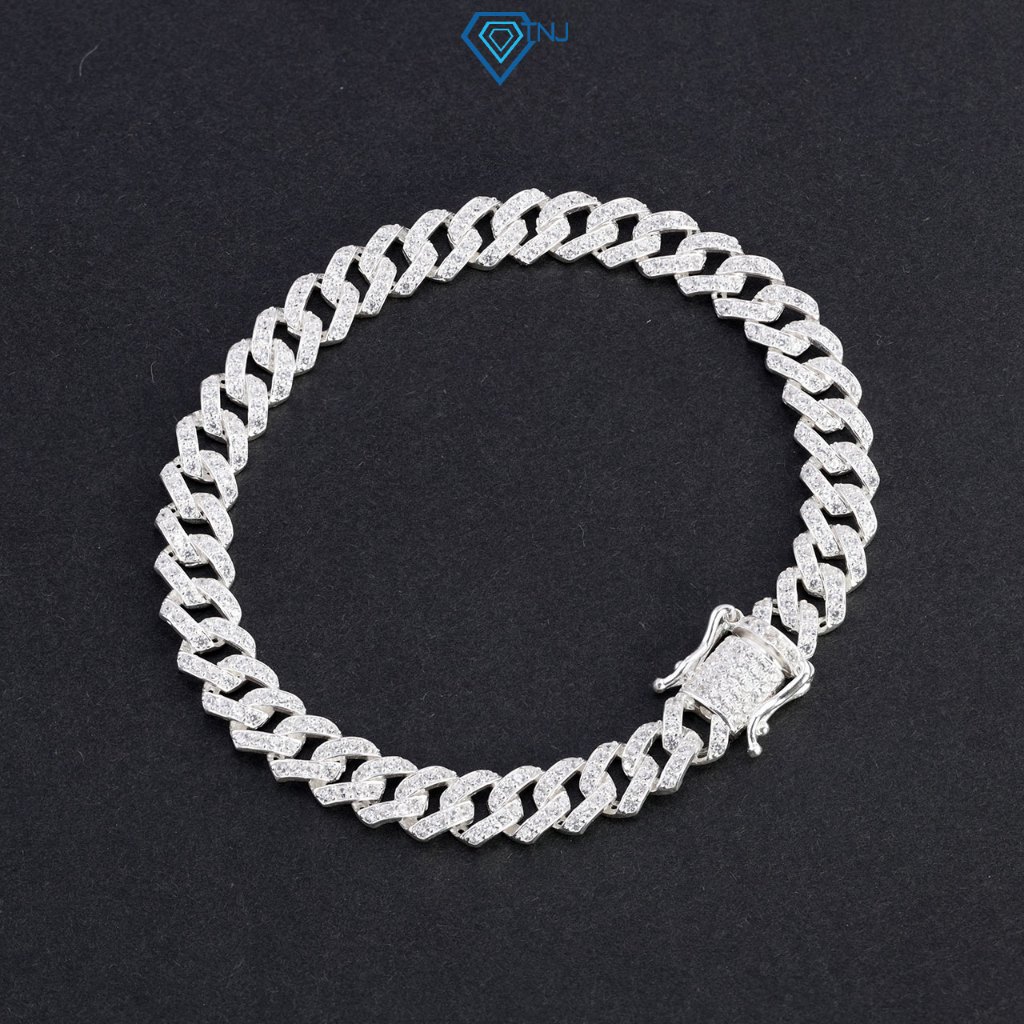 Lắc tay nam cuban bản siêu nhỏ 6mm đính đá cá tính LTA0118 - Trang Sức TNJ