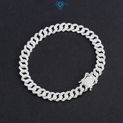 Lắc tay nam cuban bản siêu nhỏ 6mm đính đá cá tính LTA0118 - Trang Sức TNJ