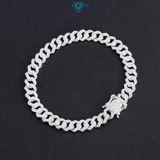 Lắc tay nam cuban bản siêu nhỏ 6mm đính đá cá tính LTA0118 - Trang Sức TNJ