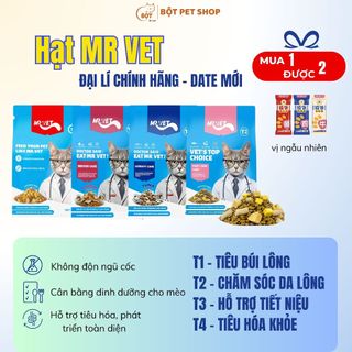  Hạt Cho Mèo MR VET T1 T2 T3 T4 Topping Cao Cấp Cân Bằng Dinh Dưỡng Cho Mèo - Túi 1kg 