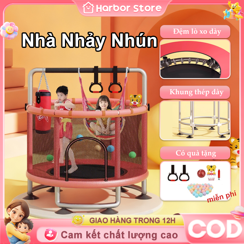 Nhà Nhảy Nhún,Trampoline Xà Đơn Tăng Chiều Cao,Dày Cố Định Thiết Kế Chữ U Chống Lật,140cm