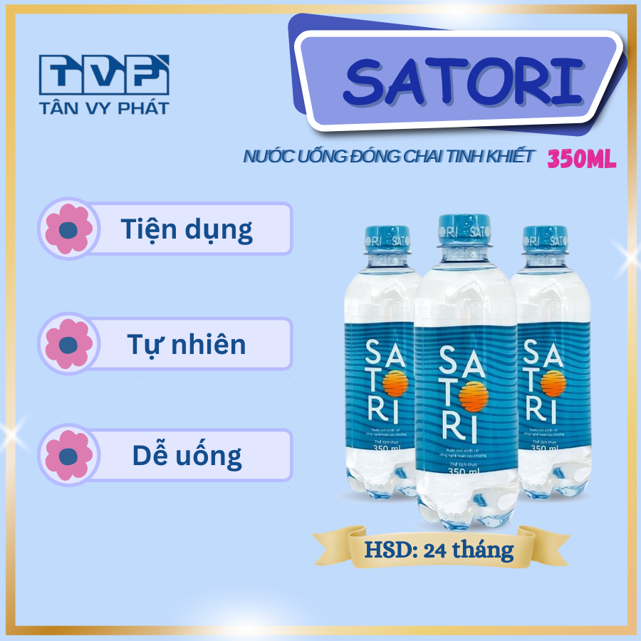 Nước Uống Tinh Khiết Satori 350ml - 500ml – Giải Khát Tươi Mát, Tinh Khiết Từng Giọt (Thùng)💧💧