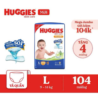  Tã bỉm quần Huggies skin care tràm trà Quần M102+4 L100+4 XL84+4 XXL76+4 