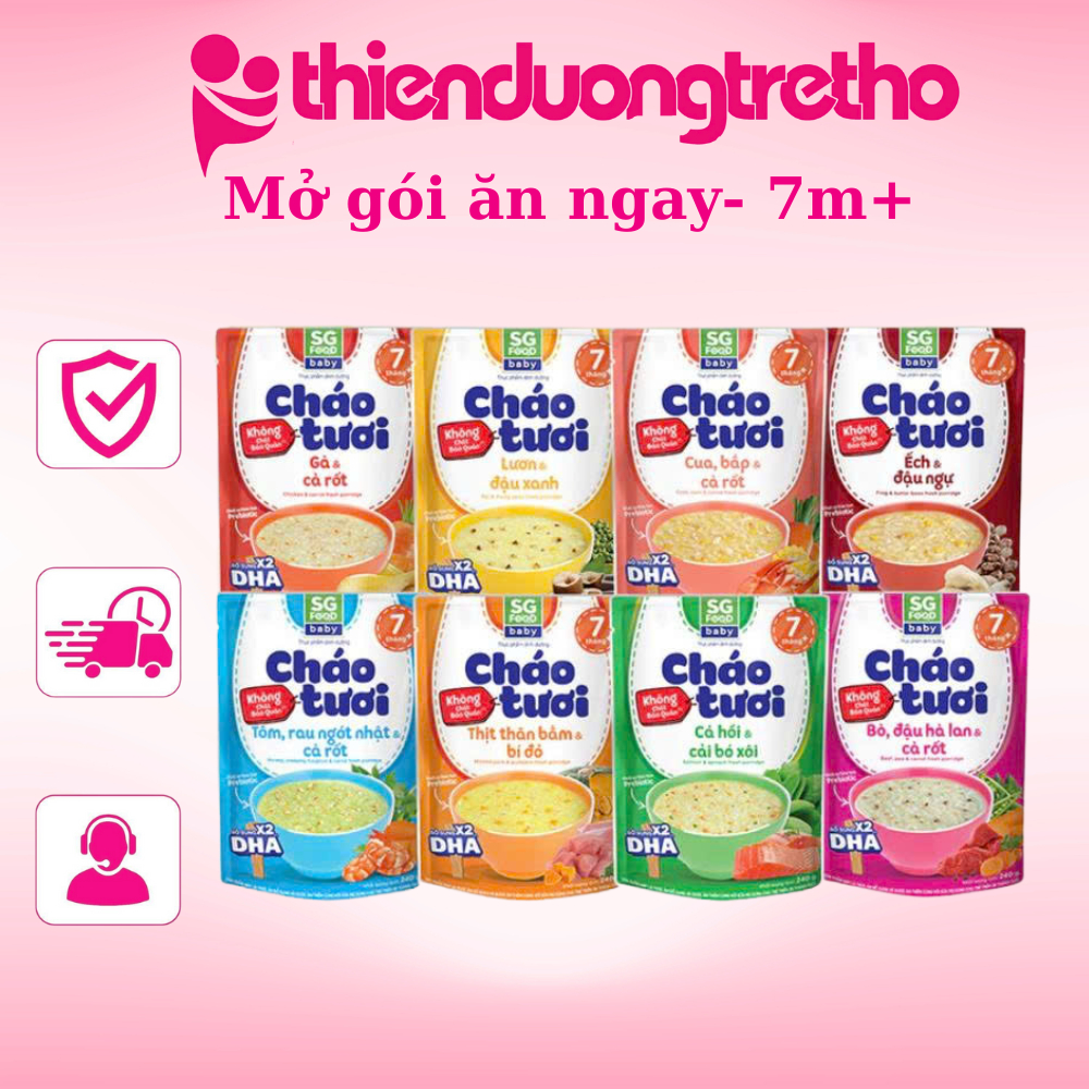Cháo tươi Sài gòn Food Baby 240( 6 vị) Cho Bé từ 7 Tháng (MẪU MỚI)