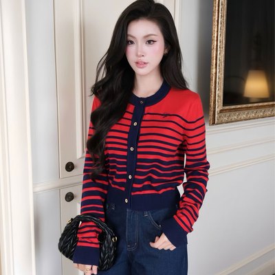 Áo Cardigan Sọc Dệt Kim GILLEE (Nhiều Màu) Áo Khoác Len Phong Cách Tiểu Thư Thanh Lịch FAH086
