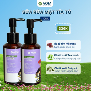  Combo 2 sữa rửa mặt tía tô fullsize OM NATURAL mờ nám sáng da làm sạch sâu tẩy da chết nhẹ 110ml 