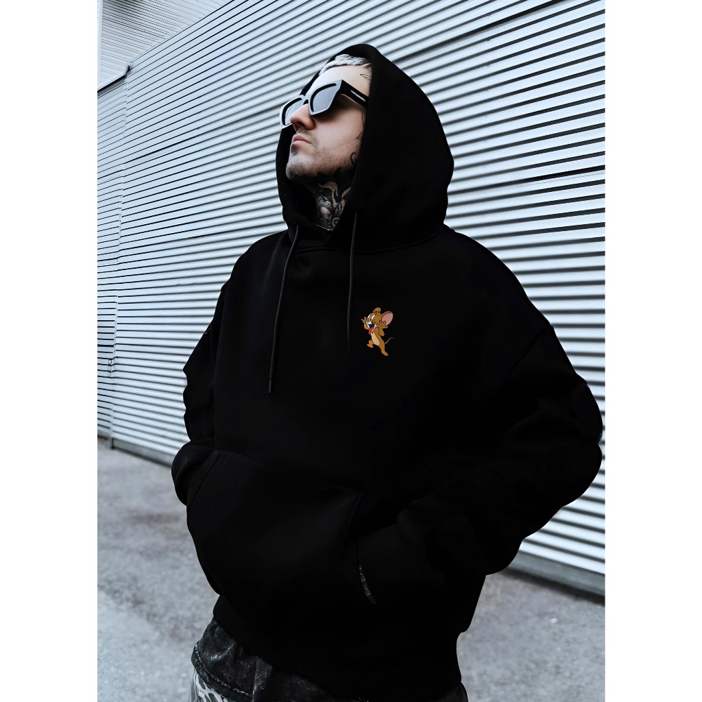 Áo hoodie kéo nỉ nhung tom và jery trẻ trung năng động