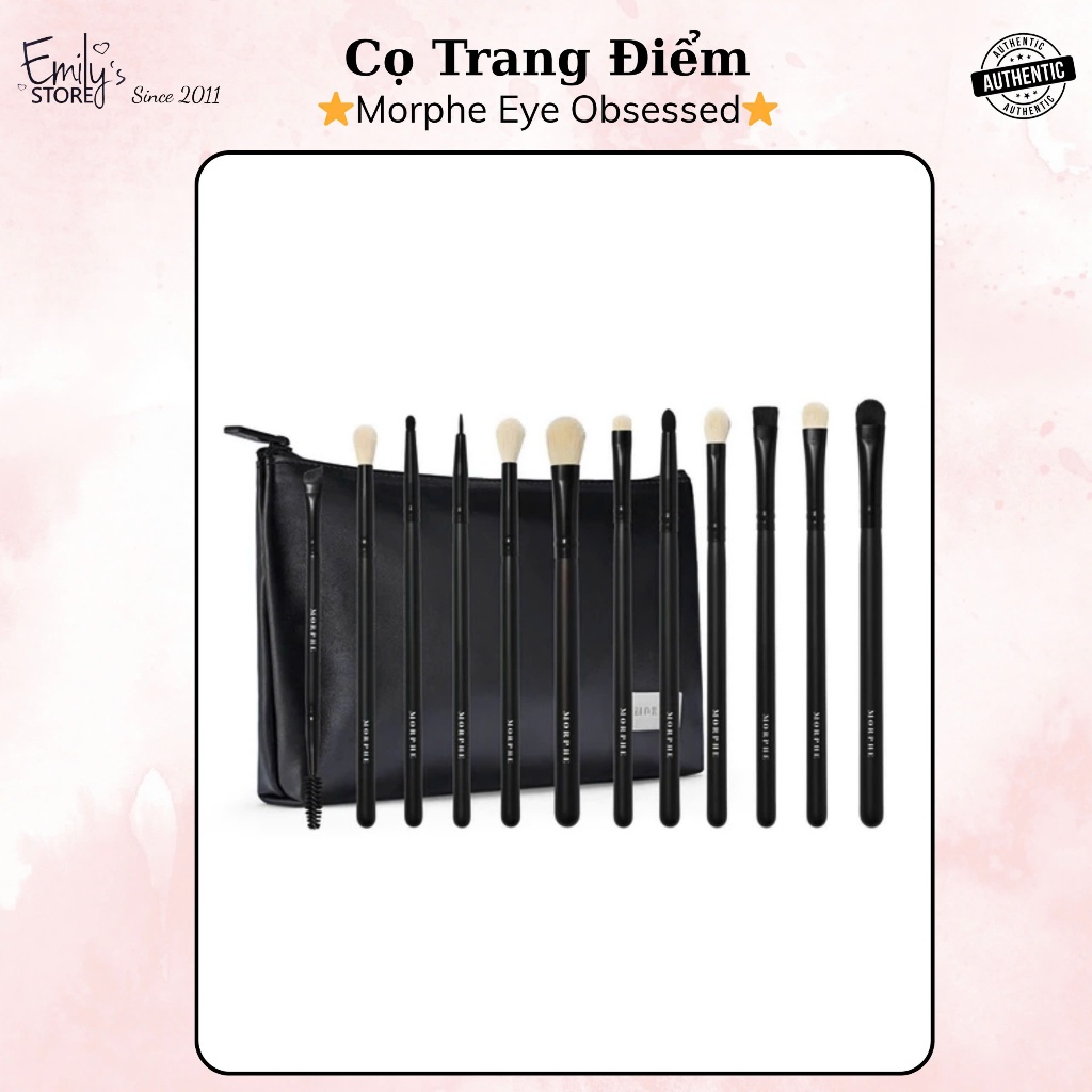 Bộ Cọ Trang Điểm Morphe Eye Obsessed Brush Set Cho Mắt. Cọ Mắt 12 cây. Set Cọ Mắt