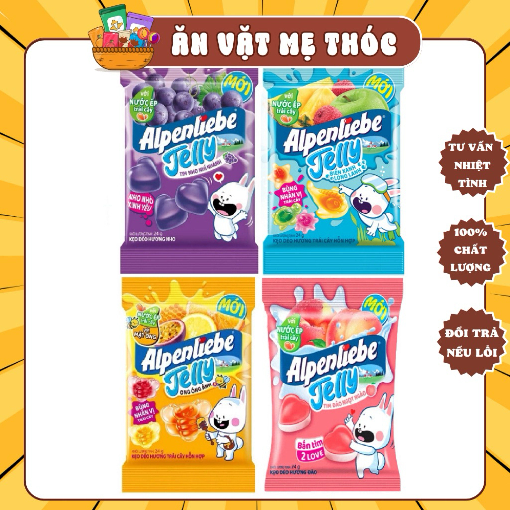 Kẹo Dẻo Nhân Trái Cây Alpenliebe Jelly, Kẹo Dẻo Trái Cây, Ăn Vặt Mẹ Thóc