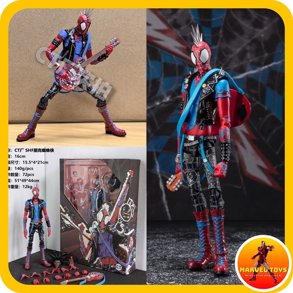 Mô Hình CT Toys Spider Punk Spider Man Across The Spider Verse SHF 1/12 Action Figure