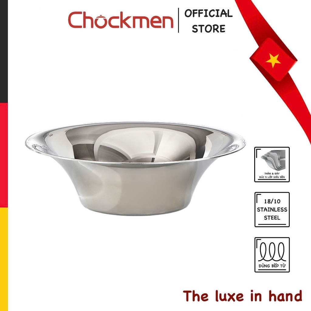 Đĩa Inox KINSGEM by CHOCKMEN Inox 316 Bát Trộn Đĩa Đựng Salad Hoa Quả Đồ Decor
