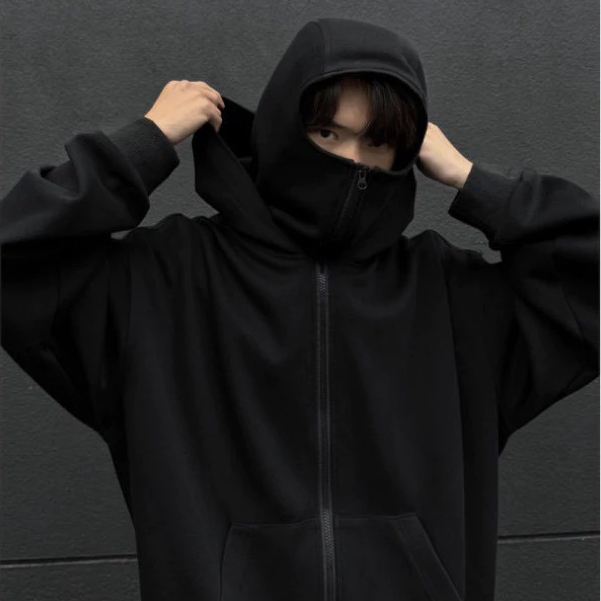 Áo khoác ninja Balaclava Non Gopya Phối 2 Mũ Trùm Đầu Logo Thêu-Áo Khoac Ninja Đông 2025