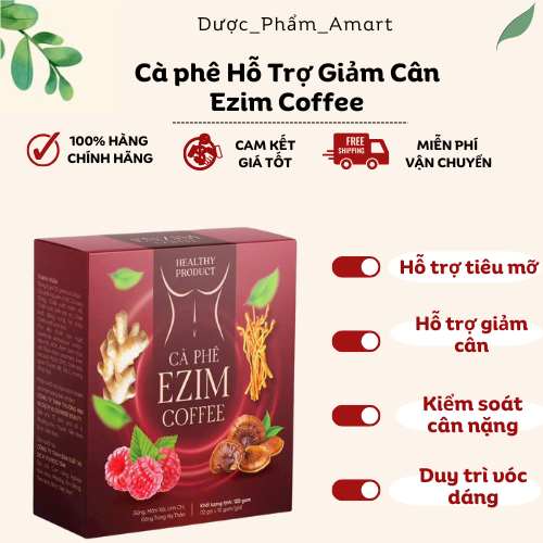 Cà phê Hỗ Trợ Giảm Cân Ezim Coffee, kiểm soát cân nặng, duy trì vóc dáng cân đối - Hộp 12 gói