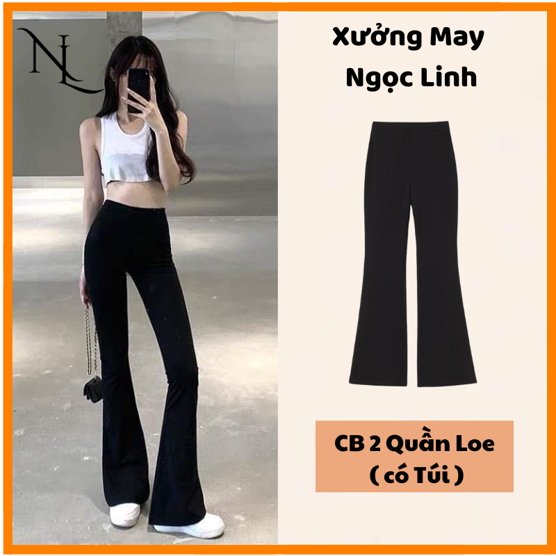 Combo 2 Quần Legging Ống Loe, thiết kế trẻ trung năng đông cho chị em đi chơi…