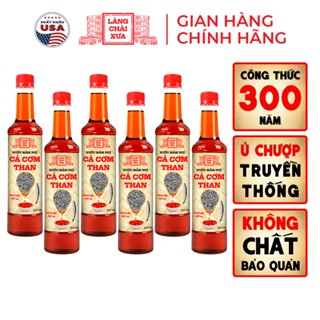   TẶNG 1 NƯỚC TƯƠNG 125ML  THÙNG 6 CHAI NHỰA 525ML Nước mắm nhỉ cá cơm than Làng Chài Xưa 300 năm truyền thống 