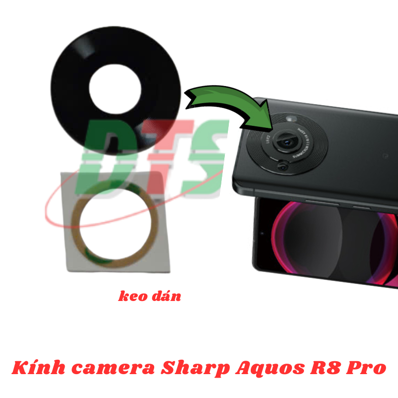 Mặt kính camera Sharp Aquos R8 Pro kèm keo dán
