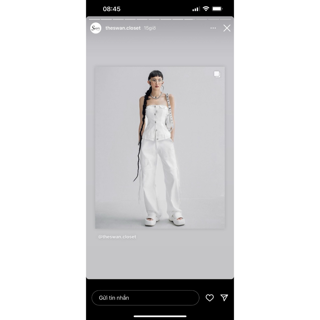 Áo closet trắng The Swan size S