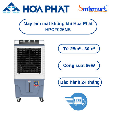 {Tặng 2 hộp đá khô} - Máy làm mát không khí Hòa Phát HPCF1-022/HPCF1-026NB (dùng cho phòng 25m² -30m²)-Bảo hành 18 tháng