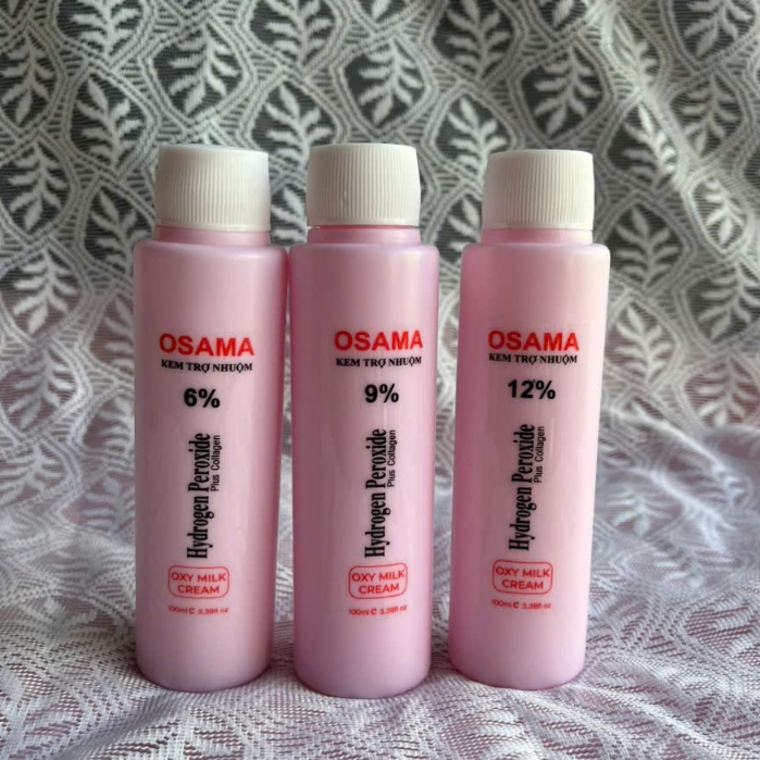 Oxy trợ nhuộm OSAMA 100ml ( nồng độ 6%), OXY NHUỘM TÓC giúp lên màu chuẩn, màu nhuộm ổn định, bền